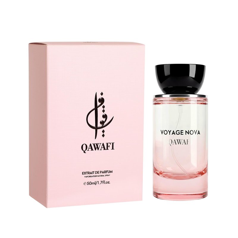 QAWAFI Voyage Nova Eau de Parfum for Women, Lychee Bergamot Ginger, Rose Peony Cocoa Blossom, Elegant Patchouli, Long Lasting Spring Fall Perfume, 50ml 1.7fl oz