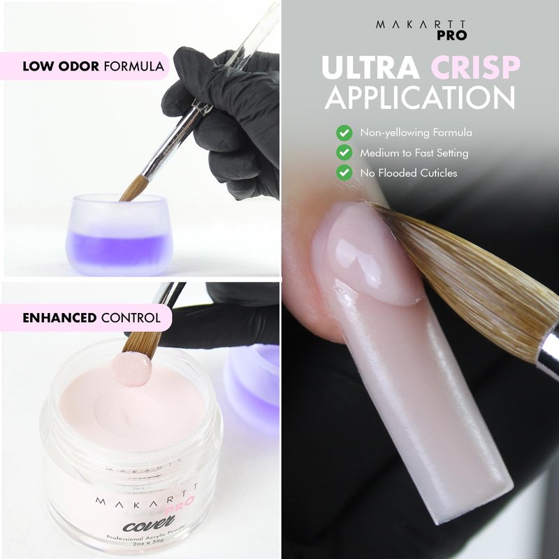MakarttPro Low Odor Monomer for Acrylic Nail, MMA free, Made in USA, Non-Yellowing Professional Grade Formula, Beginner Tech Friendly - Essential Acrylic Nail Product for Nail Technicians (16 fl oz)