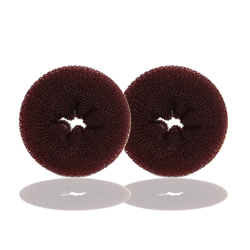 Hair Donut Bun Maker - 2PCS Ring Style for Kids | Small 2.5 Inch, Brown