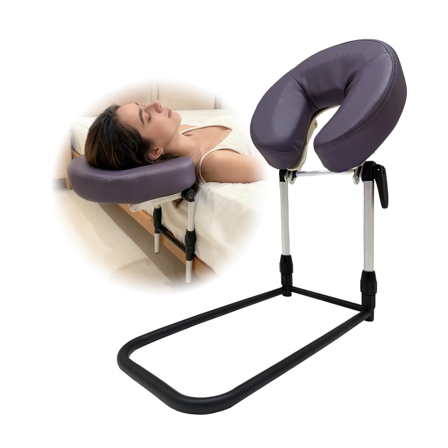 ZNALDP Massage Headrest for Bed, Adjustable Home Mattress Top Face Cradle Kit, Head Cushion for Massage Face Down, Quick Setup for Massage, Facial, Lash & Brow Services, Post Eye Surgery Recovery