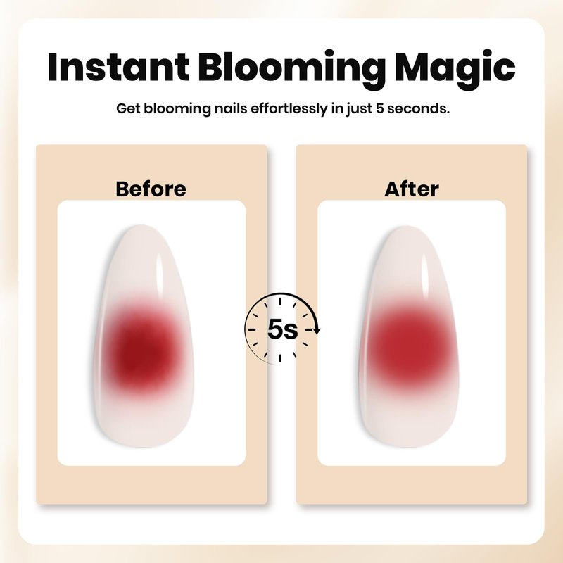 Beetles Blooming Gel for Nails - Easy Blooming Nail Art Gel for Floral & Marble Designs, UV/LED Cure Soak Off DIY at Home Gift for Women