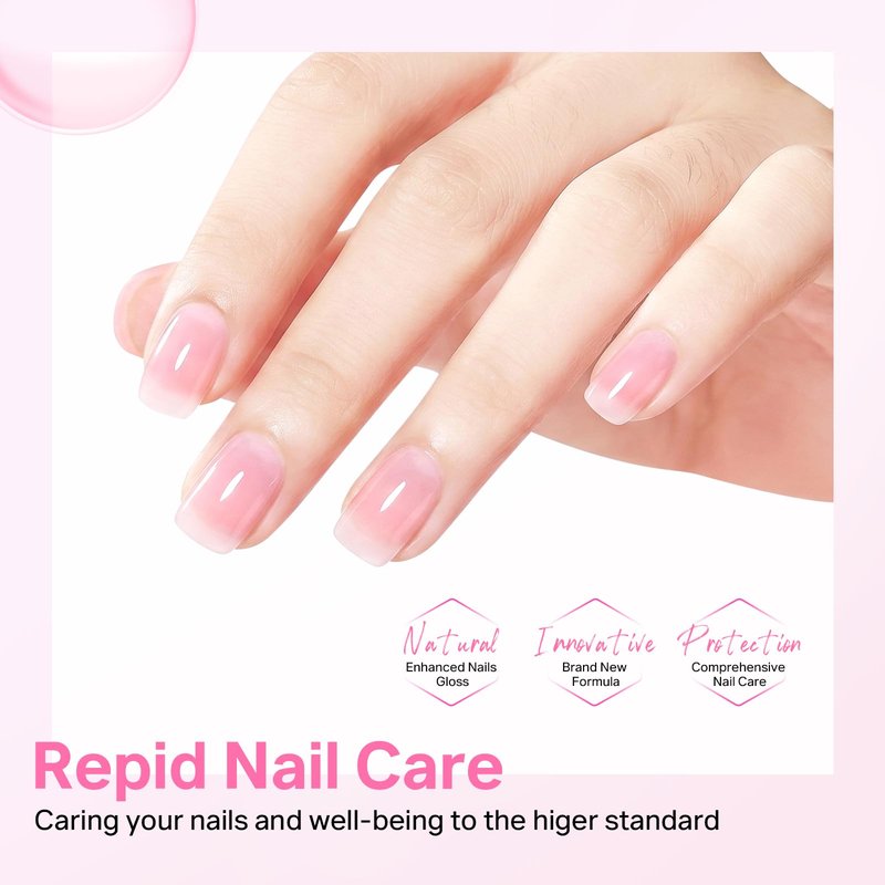 MIZHSE Nail Strengthener and Growth Nail Hardener Extra Strong and Growth, Nail Repair for Thin and Damaged Nails, Concealer Ridge Filler Foundation Polish Pink 16ML