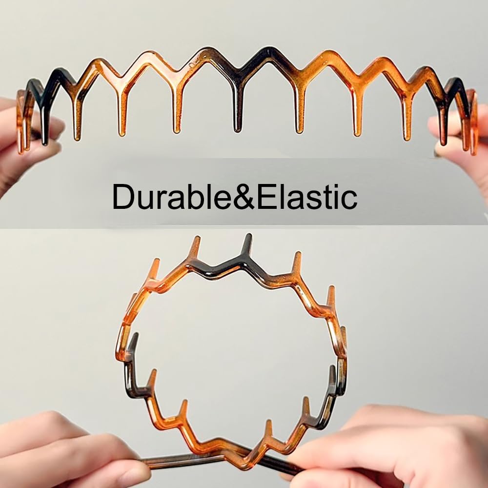 Ultimate 8-Piece Black Plastic Headbands Set - No Slip Design for Women, Men & Teens | Effortless Hair Accessories