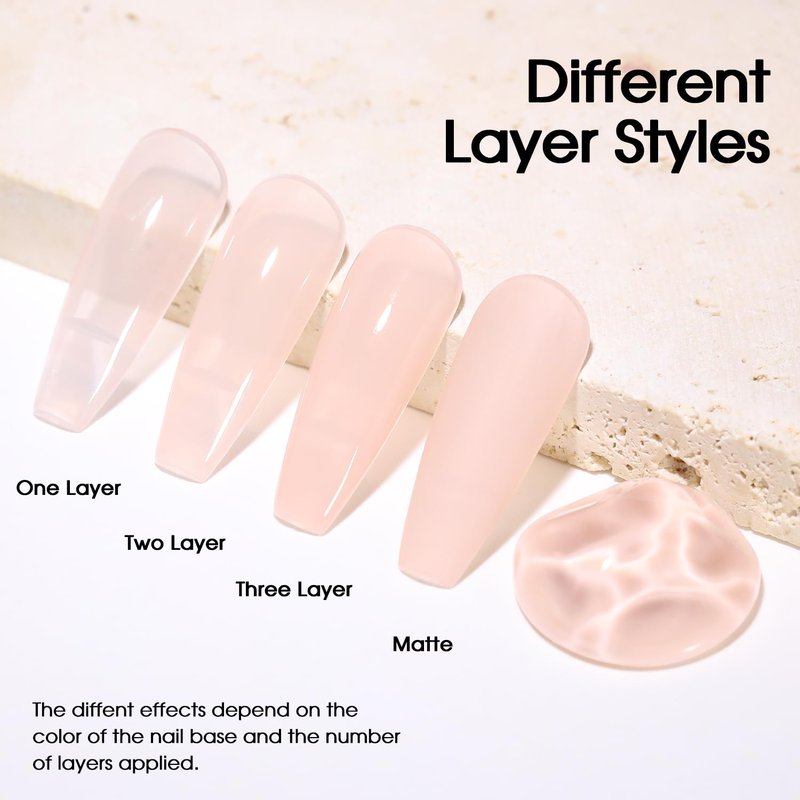 Larvall Beautpal Jelly Gel Nail Polish Set Sheer Nude Jelly Pink Gel Polish Transparent Gel Polish Set for Salon Gel Manicure and Nail Art DIY at Home 8ML 6PCS
