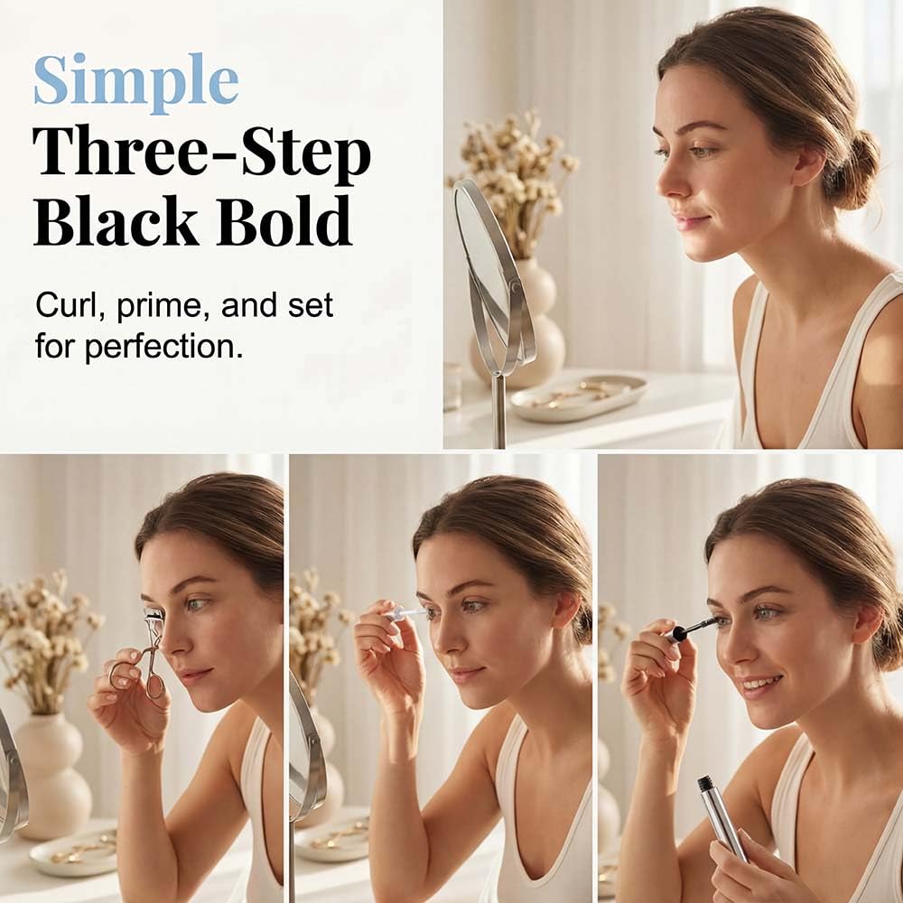 Waterproof Iron Mascara for 3D Curling, 2026 Ultra-Fine Metal Wand Tubing Mascara with Fibers, Extreme Lengthening & Volumizing, Smudge-Proof No Flaking Eyelash Extension (1pcs)