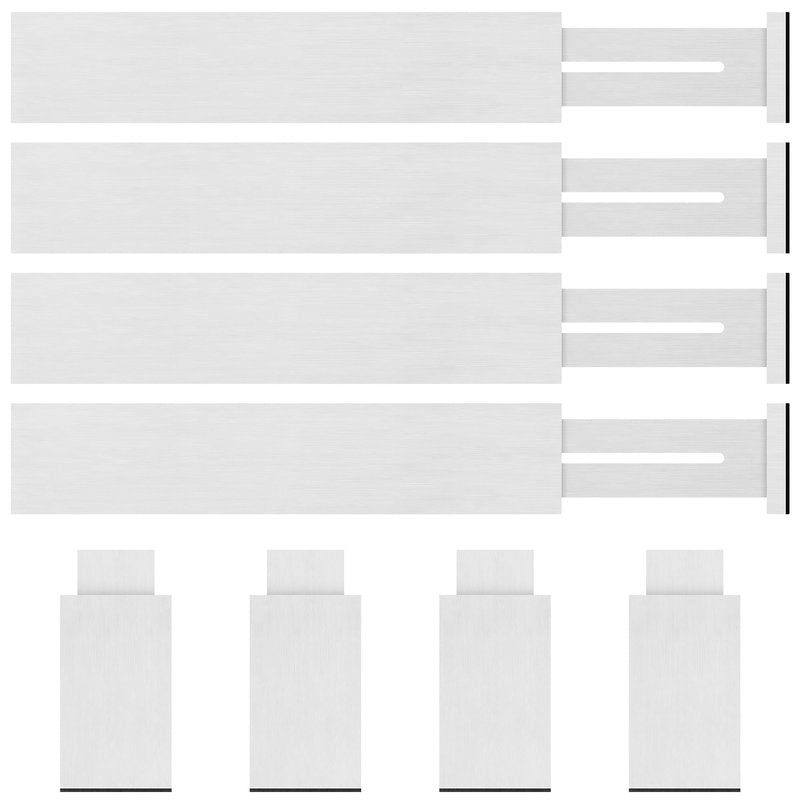 4 Pack Bamboo Drawer Dividers Organizer with Inserts 2.6'' High, Expandable from 12.5-21.7", Adjustable Drawer Organizer Separators for Utensils, Clothing, Office, Dresser, Bedroom, (White)
