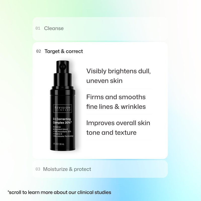 Revision Skincare C+ Correcting Complex 30%®, Anti Aging Antioxidant Blend with Vitamin C, Supports Healthy Skin, 0.5 fl oz