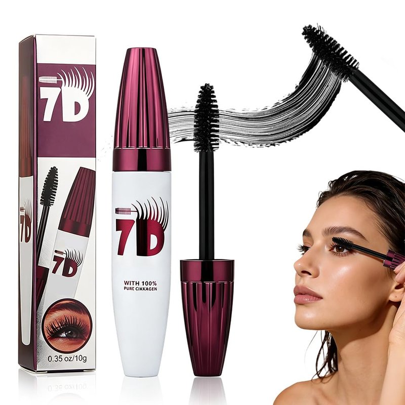 7D Waterproof Volume Mascara, Lengthening Thickening Softer Fuller Lashes Mascara, Long Lasting Natural Curling Lashes for Professional Eye Makeup, Smudge-Proof (1)