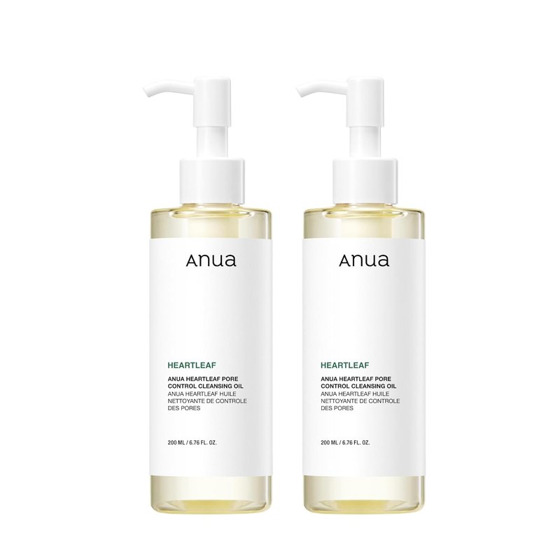 Anua Heartleaf Pore Control Cleansing Oil - Oil Cleanser for Makeup & Blackhead Removal | 6.76 fl oz (Pack of 2)