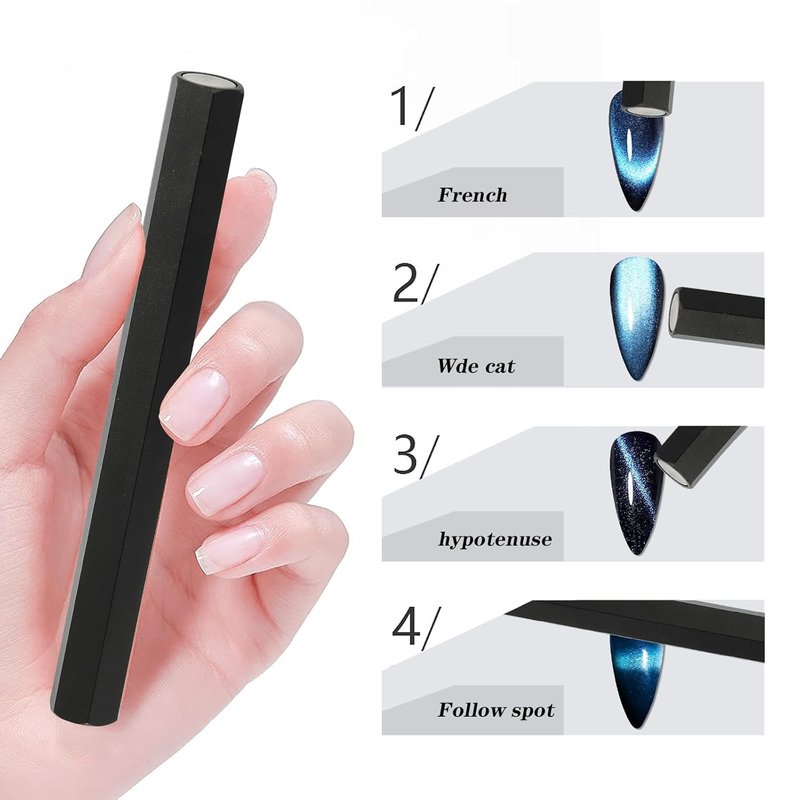 Cat Eye Nail Art Magnet Tools - 3pcs Strong Magnetic Nail Polish Applicators for Stunning Salon Designs