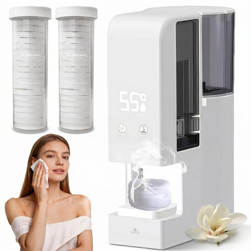 Hot Towel Dispenser with 40Pcs Towels - Automatic Instant Warmth & 55°C (131°F) Constant Temp Face Towel Warmer, Portable Hot Face Heater Machine Steamer for Bathroom & Home