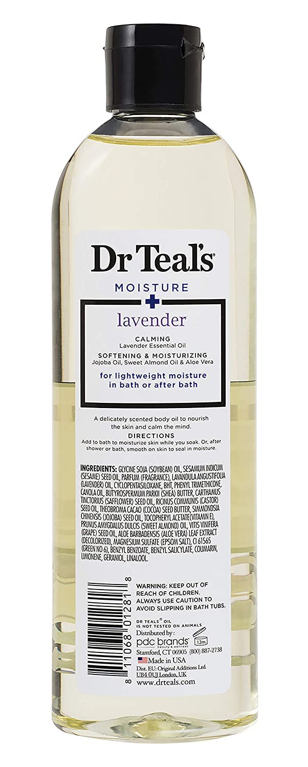 Dr. Teals Bath & Body Oil Variety Gift Set (2 Pack, 8.8oz Ea.) - Soothing Lavender & Rejuvenating Eucalyptus & Spearmint - Essential Oils Hydrate Skin & Alleviates Daily Stress