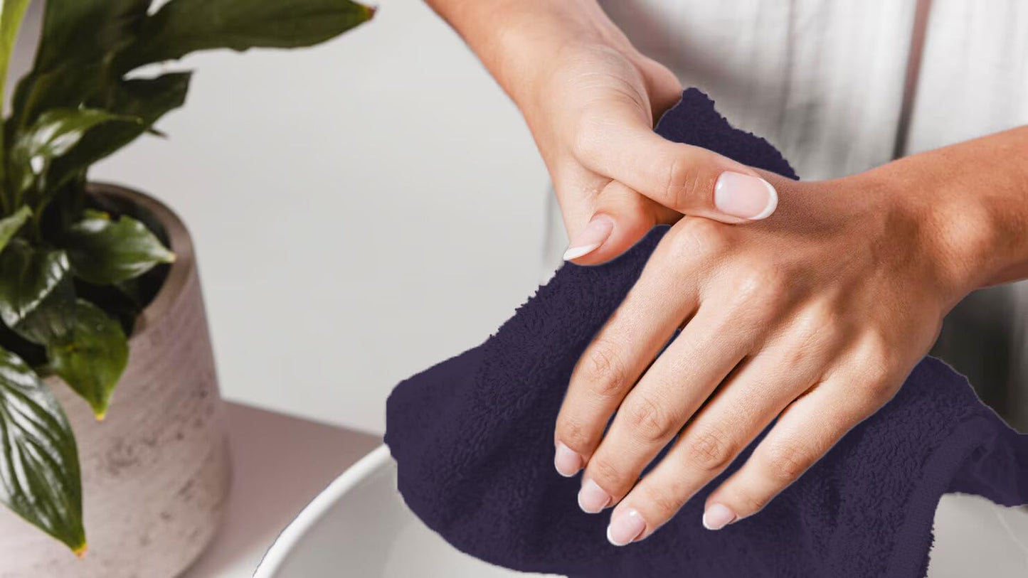 Avalon Towels Plum Washcloths Bulk Pack of 36 (12x12 inches) - 100% Cotton Washcloths & Face Towels - Highly Absorbent & Soft Wash Cloths for Showering, Wash Rags for Body & Face Cloths