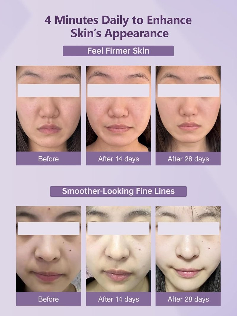 6-in-1 Age-Defying Skin Care Tool - Eye, Face & Neck Lift with 5-Color Light Therapy | Microcurrent, Vibration, Heat & Cooling (Purple)