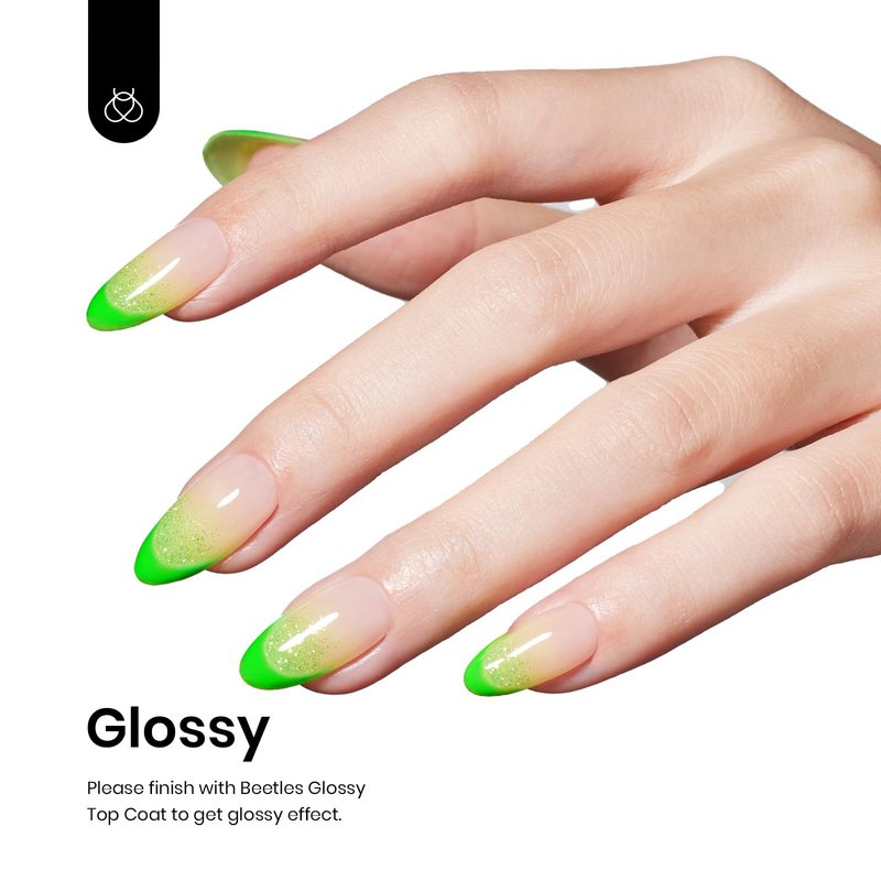 Beetles Green Gel Nail Polish, Bright Green Gel Polish Ghost Phantom for Day Nails Art, Soak Off Uv LED Nail Lamp Manicure Salon Gift for Women 0.3Oz