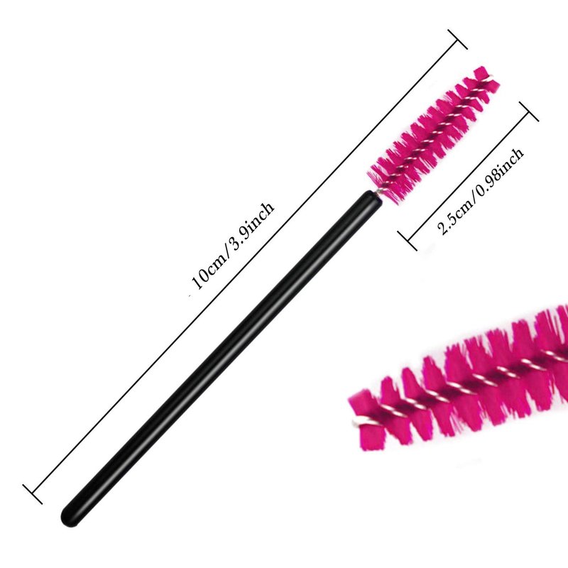 Disposable Eyelash Mascara Brushes - 100PCS for Eyelash Extensions & Makeup | Rose Color