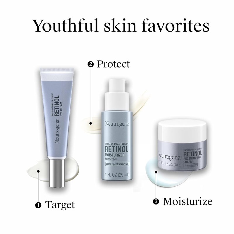 Neutrogena Rapid Wrinkle Repair - Retinol Face Moisturizer with SPF 30 | Anti-Aging Cream with Hyaluronic Acid, 1 fl. oz