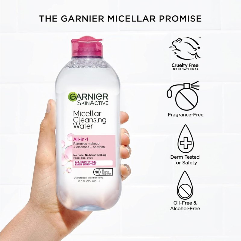 Garnier SkinActive Micellar Holiday Skincare Gift Set, Includes 3 Travel Size Micellar Water Formulas, Includes 100ml Original, Waterproof and Vitamin C Formulas, 1 Kit
