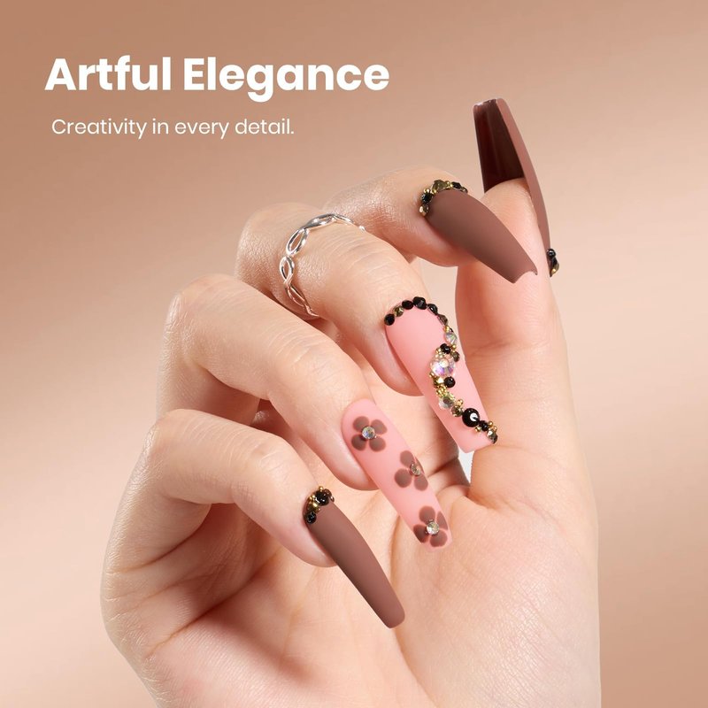 Beetles Brown Gel Nail Polish - Mocha Mood 15ML/0.51Fl Oz, Dark Brown Gel Polish, Same Color Same Bottle STAY SHINING Series, Soak Off UV LED Lamp Nails Art, Long-Lasting Manicure Salon DIY Home