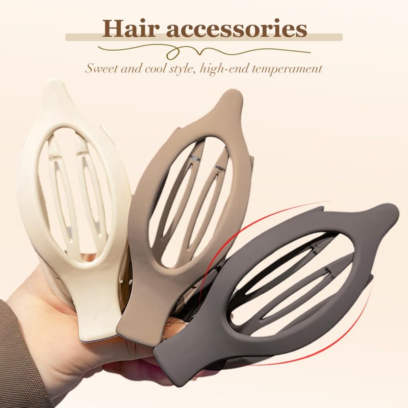 Flat Hair Clips for Women - 3PC Non-Slip Claw Clips for Thick to Thin Hair | Stylish Daily Accessories