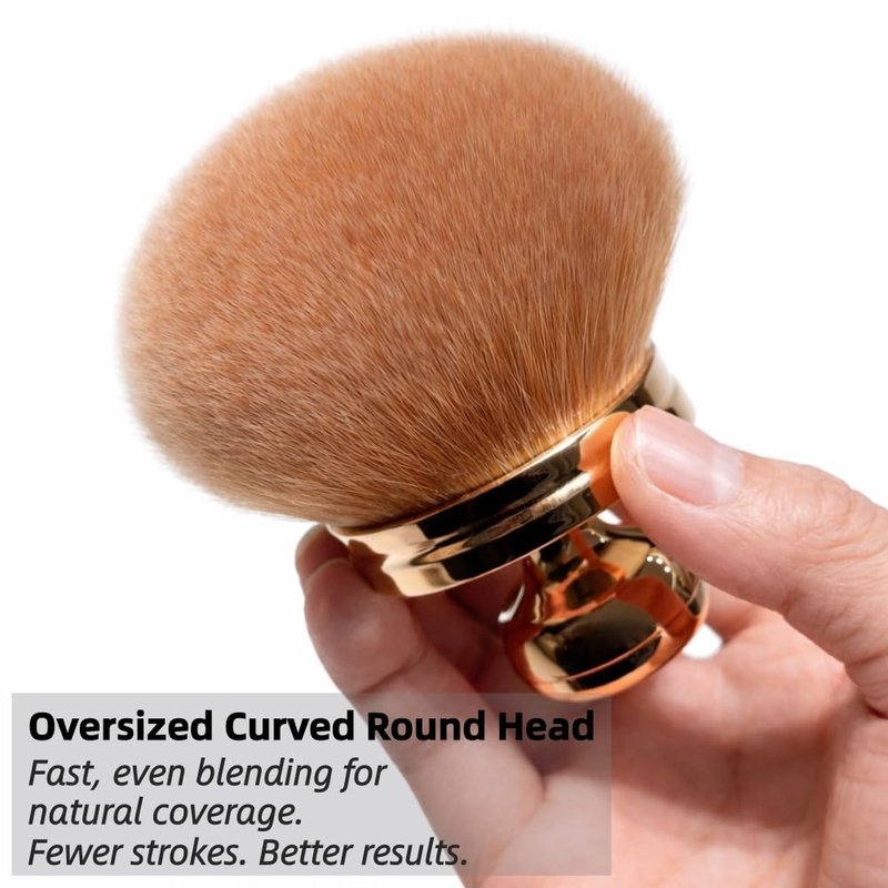 GOERTI Extra Large Self Tanner Brush, Body Makeup & Legs Bronzing Brush — Ultra-Dense Kabuki Foundation Brush for Tanning Mousse, Bronzer,Body Foundation & Glow Cream | Streak-Free Face Body Blending