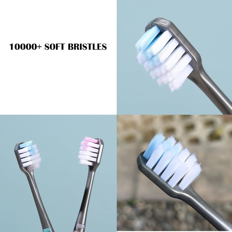 EasyHonor Soft Toothbrushes - Medium Bristle Design with Non-Slip Handle | 6 Pack for Sensitive Gums