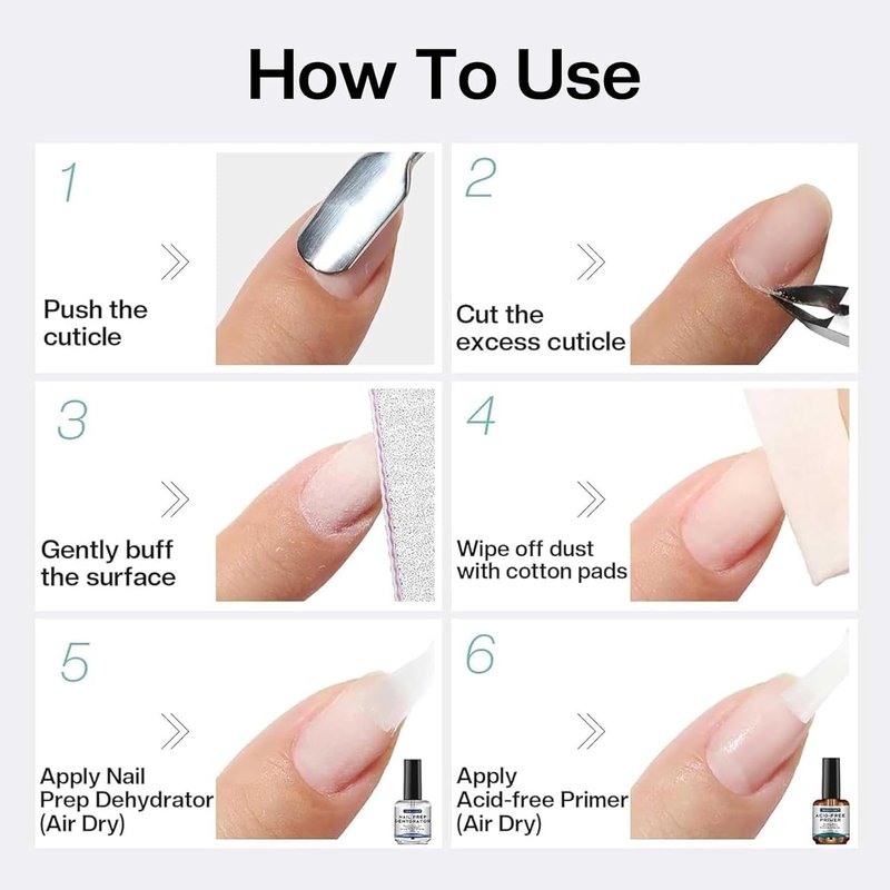 Morovan Nail Prep Dehydrator - Acid-Free Primer for Acrylic & Gel Polish | Fast-Dry Bonding Agent Gift Set