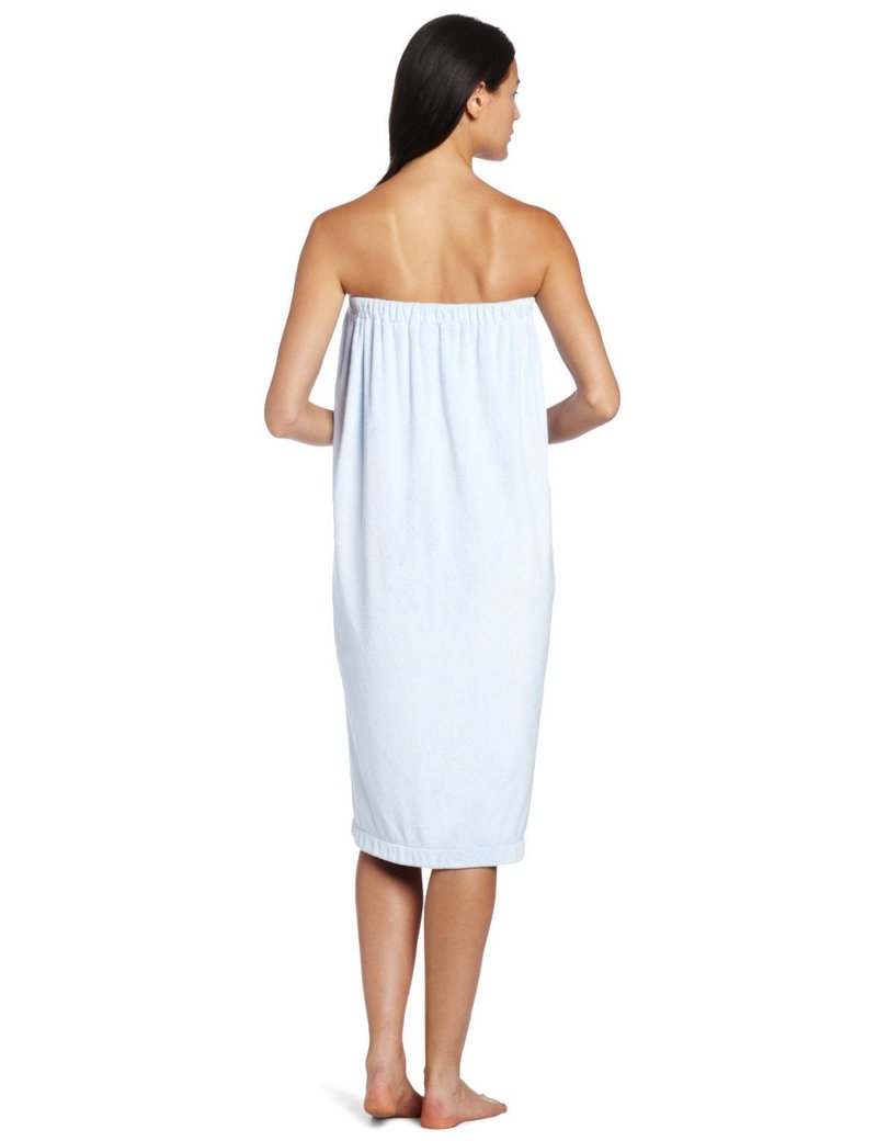 DII Spa Towel for Women, Adjustable Shower Wrap with Self-Fastening Closure, Small/Medium, 55.5x32.5, White