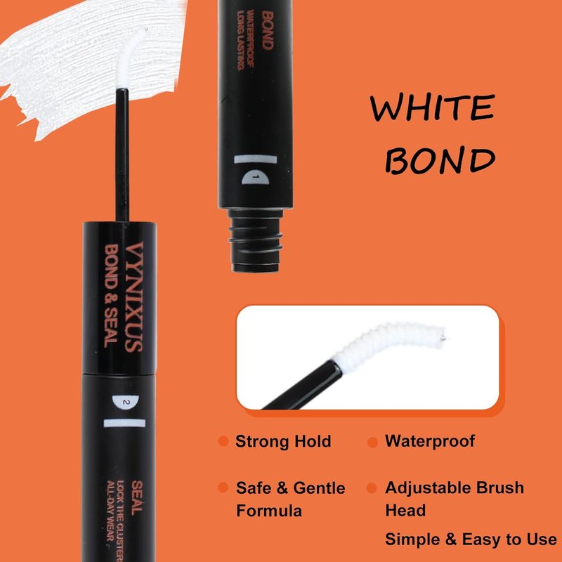Lash Bond and Seal Waterproof Glue - 2-in-1 Eyelash Cluster Adhesive | Long-Lasting 10ml, 72 Hours+