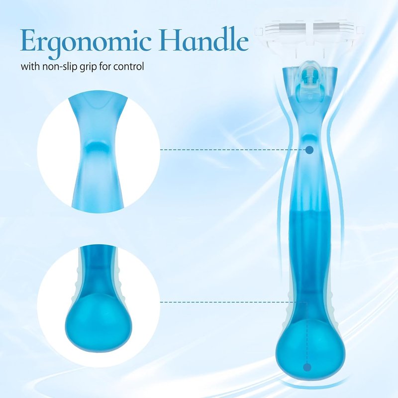 Gillette Venus Replacement Handle - Non-Slip Ergonomic Razor Handle for Women | Comfort Glide (Blue)