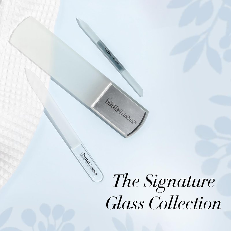 butter London Glass Cuticle Pusher, Signature Glass Collection - Professional Cuticle Pushers & Scraper for Natural Nails - Salon Quality Manicure Pedicure Tool & Products for Fingernails & Toenails