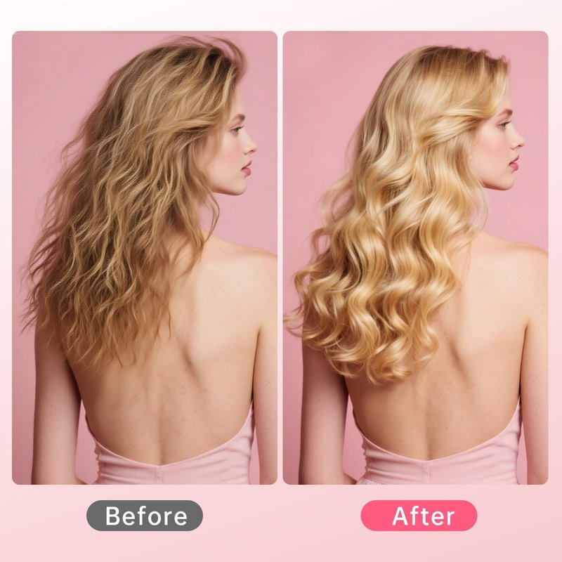 Hahahope Professional 2 Inch Curling Iron with Clamp - Large Barrel Curling Wand for Long Hair, Dual Voltage, Adjustable Heat Settings, Lightweight Design Rose Gold