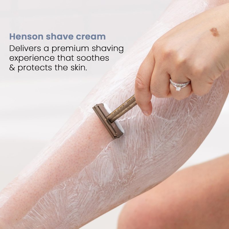 Henson Shaving Shave Cream For Men and Women - Formulated Safe For Sensitive Skin - Rich, Nourishing Lather That Protects Against Irritation, Cuts, Razor Burns - 3.4 fl oz