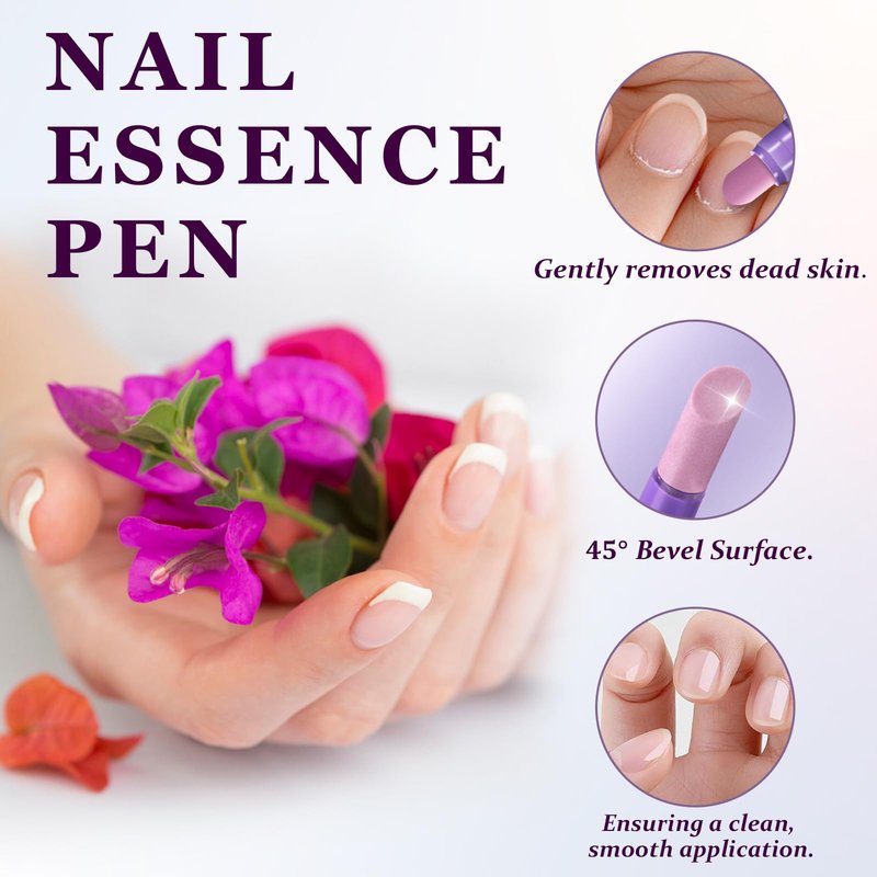 3-in-1 Cuticle Oil Pen Sassy Tip Cuticle Pusher Pen, Nail Buffer Pen with Ceramic Tip, Nail Pusher Cuticle for Hangnails & Dry Nails,Nourishing Damaged Nails Care & Treatment