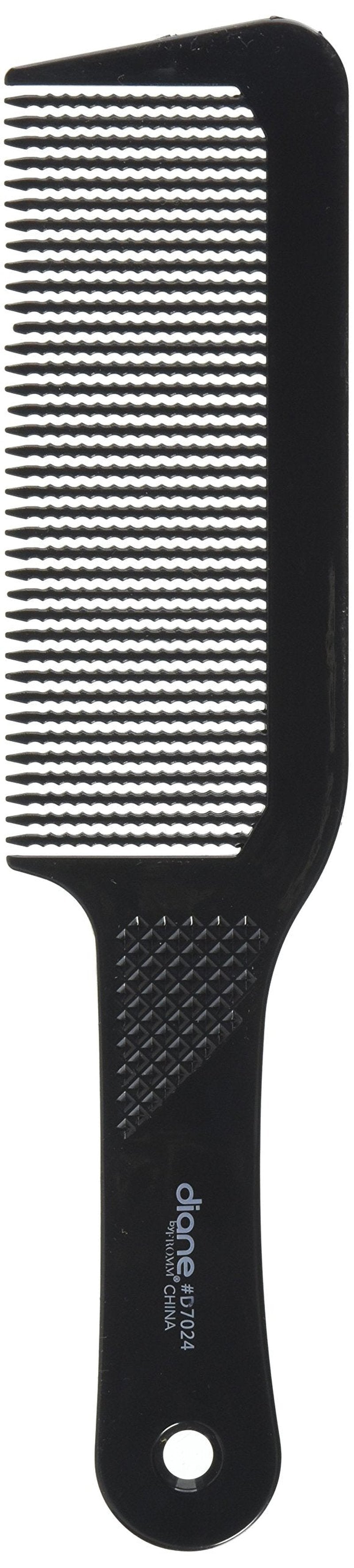 Diane Flat Top Clipper Comb – Fine Tooth, Hair-Cutting, Styling Tool for Women, Men, Hair Stylists, Barbers, Black, 9.5 Inches, D7024