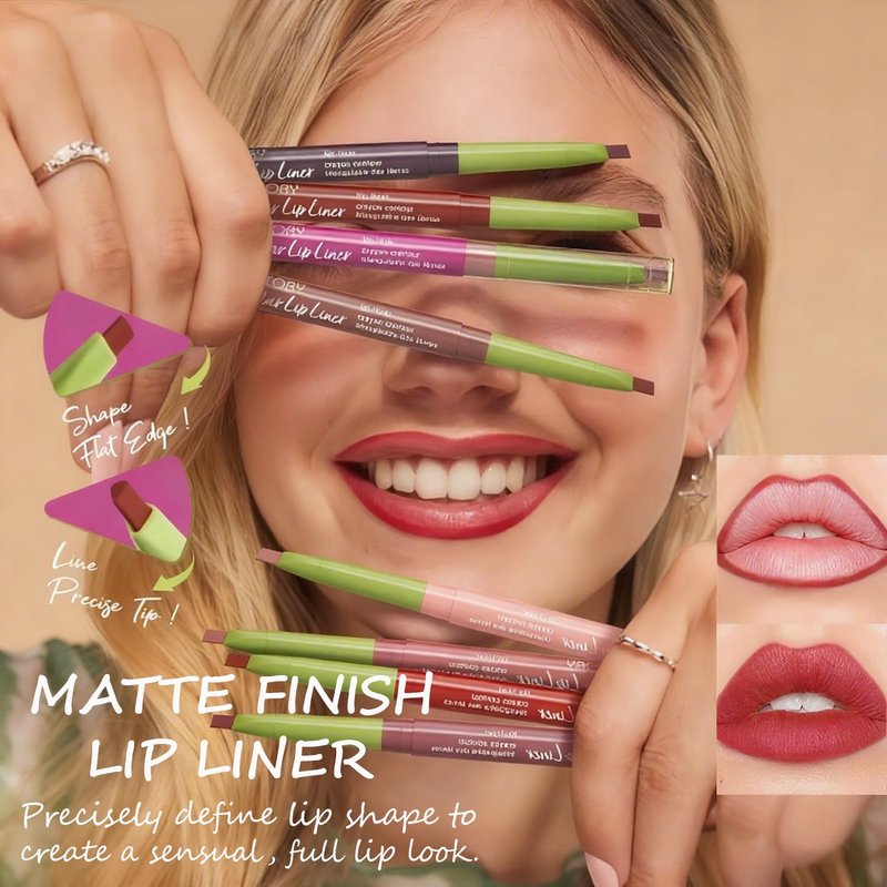 KIMIEYE Nourishing Lip Gloss with Matte Finish Lip Liner Combo Set, Clear Nude Pink Brown Long Lasting Hydrating Lip Glow Oil, High Pigmented Lightweight Lipstick Makeup for Women,#7 TRUFFLE