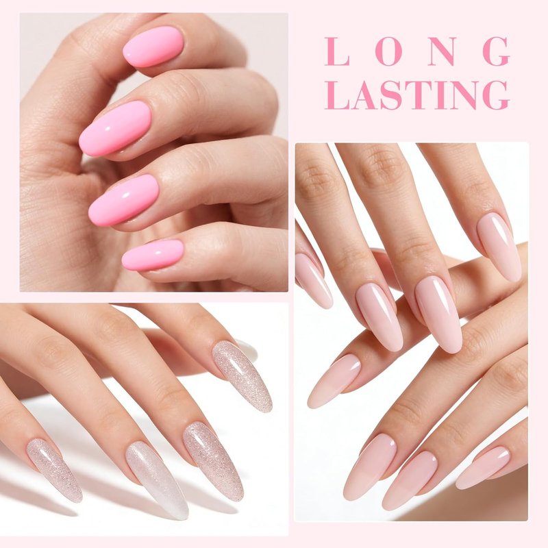 CANNI 9ml Gel Nail Polish Set, 6 Colors HEMA-Free Pink Glitter Nude Manicure Kit, Long-Lasting Gel Polish for Salon & DIY Use