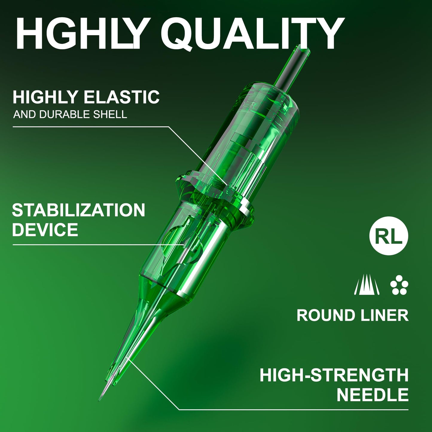 NEDPAIN 50Pcs #12 Standard Tattoo Cartridge Needles, Disposable Assorted RL RS RM M1 with Membrane, for Tattoo Machine Beginners & Artists Fine Detail Work