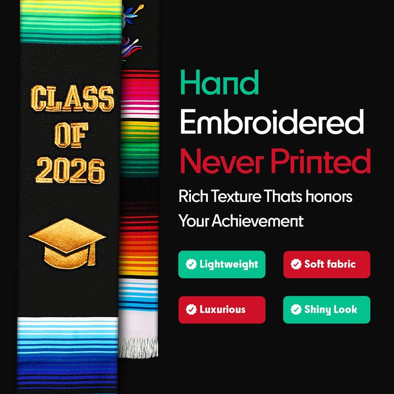 Serape Scholars Mexican Graduation Sash Class of 2026 | Mexican Graduation Stole | Estolas de graduacion 2026