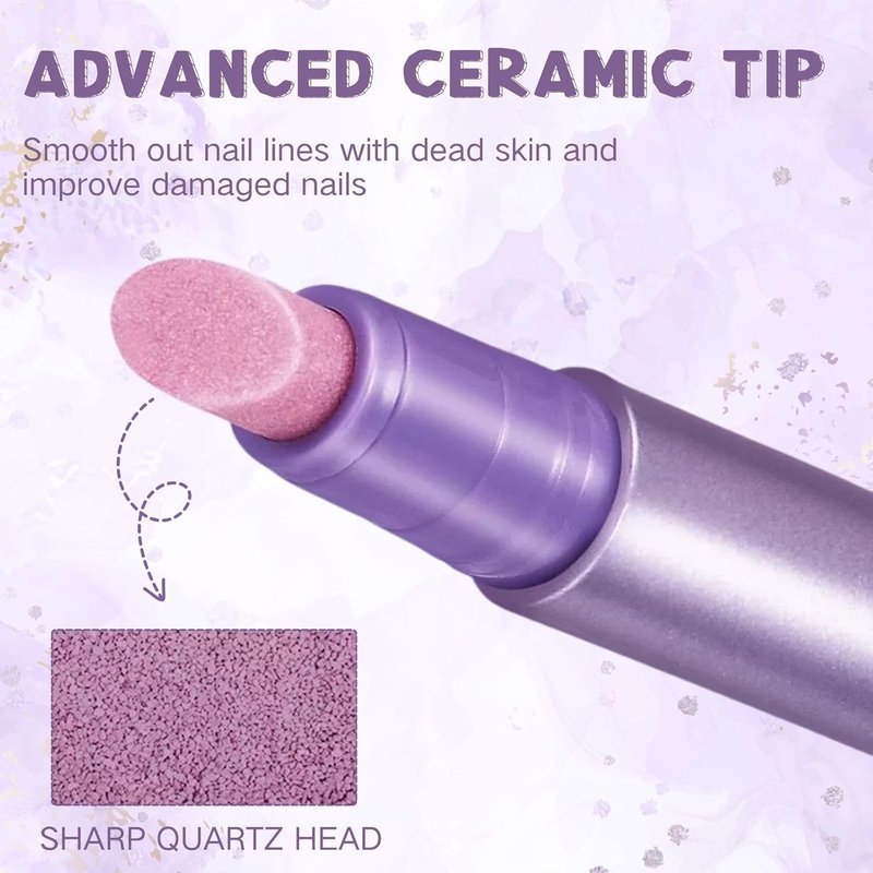 Cuticle Oil Pusher Pen - 4-in-1 Ceramic Cuticle Remover & Nourishing Oil | Nail Care Tool for Hangnails & Dry Nails