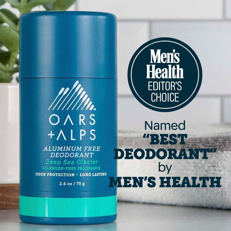 Aluminum-Free Deodorant for Men - Long Lasting Odor Protection | Deep Sea Glacier, 2.6oz
