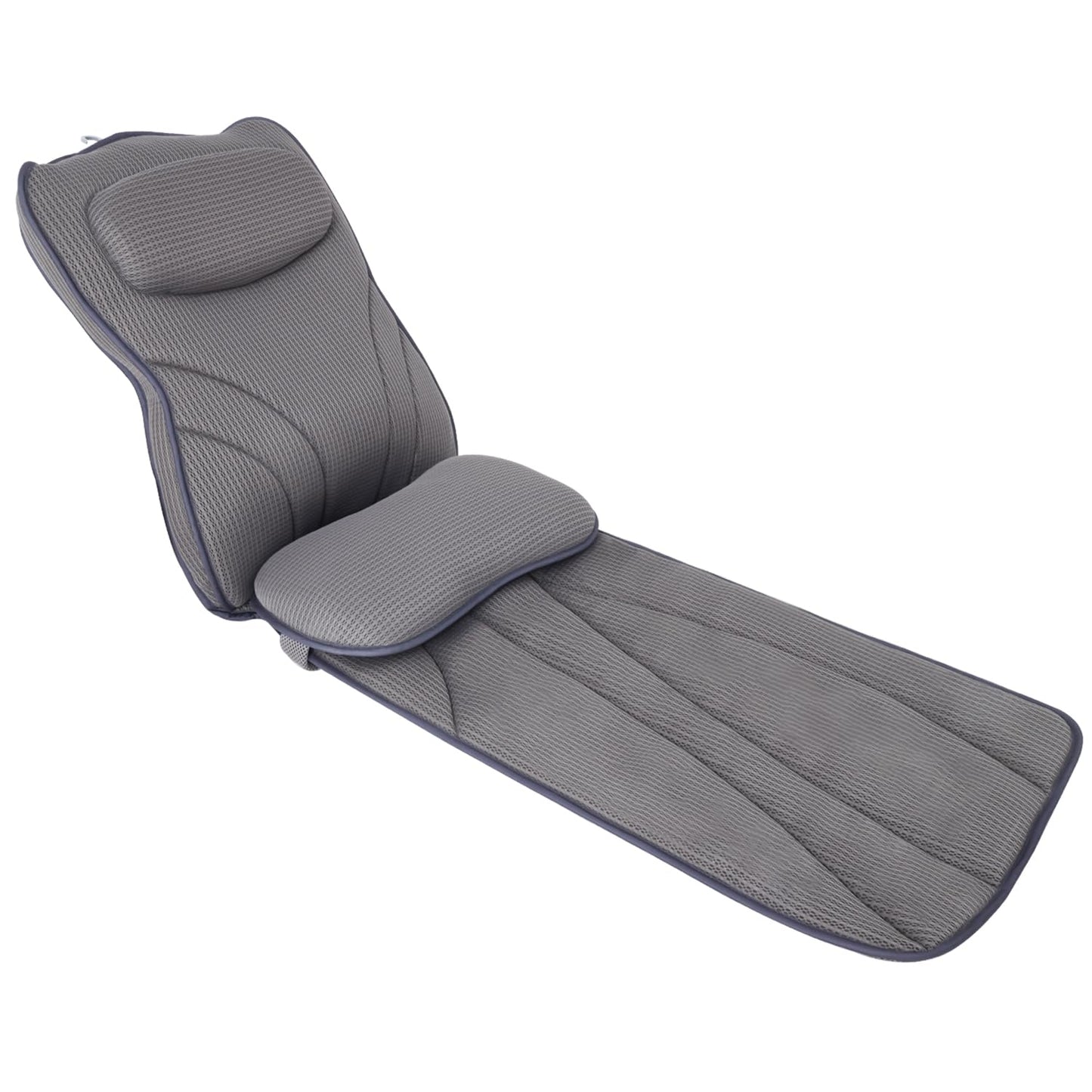 Extra Long Thick Full Body Bath Pillow for Tub with Lumbar Pillow- Luxury 4D Air Mesh Bathtub Pillow with Head, Shoulder & Back Support, Non-Slip Bath Cushion with Suction Cups (Gray)