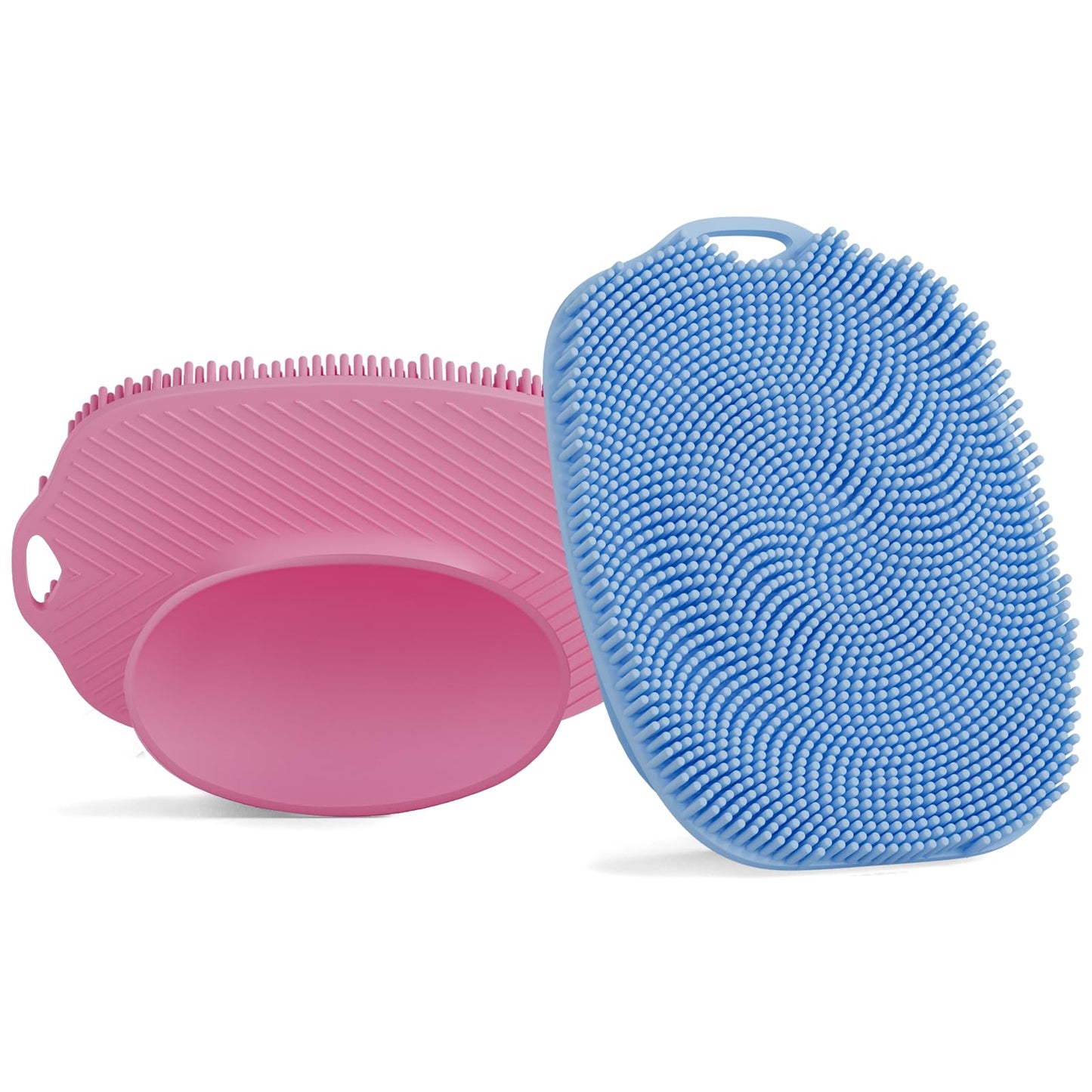 ARIOSOX 2 PCS Face Scrubber, Soft Silicone Face Exfoliator with Suction Cup for Man and Women Deep Skin Clean, Gentle Facial Cleaning Brush Suitable for All Sensitive Skin (Pink+Blue)