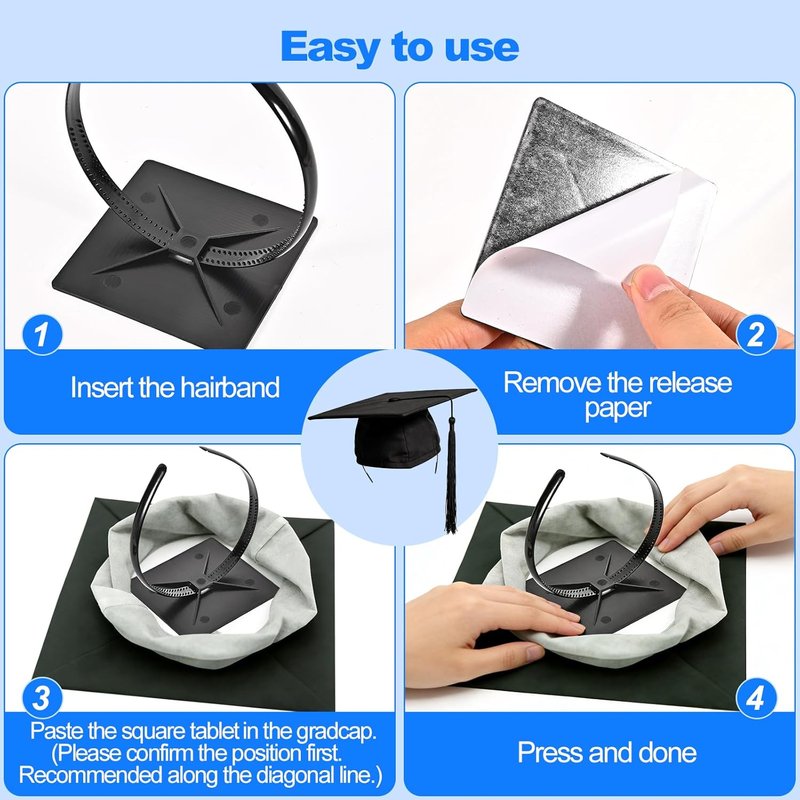 Graduation Cap Headband - Secure Hairstyle | Firm Anti-Fall Hairband for Graduates