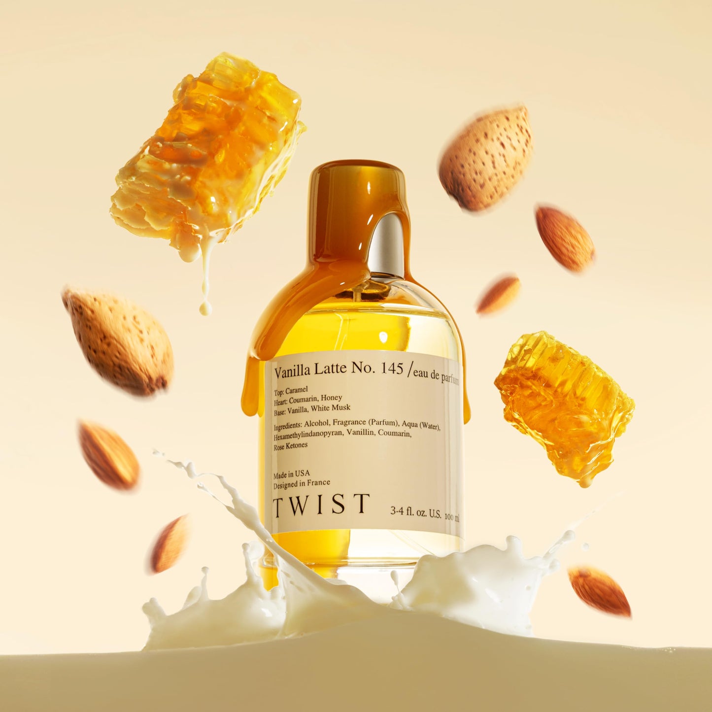 Twist Vanilla Latte No. 145 - Eau De Parfum Inspired by Giardini Di T. Bianco Latte, Long-Lasting Perfume For Women & Men, Paraben Free, Vegan, Clean Ingredients, Unisex - Spray 100 ml | 3.4 fl. oz.