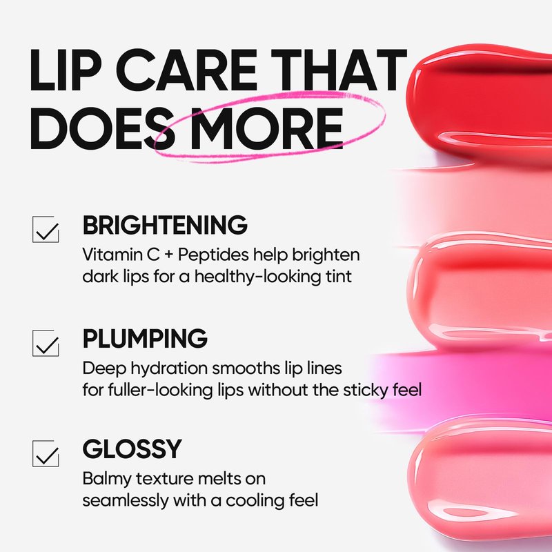 SKINTIFIC Peptide Brightening Lip Serum, Hydrating & Plumping Tinted Lip Gloss, Moisturizing Lip Balm with Polypeptides & Squalane for Glossy Sheer, Smooth Lips(13U Fine Wine)