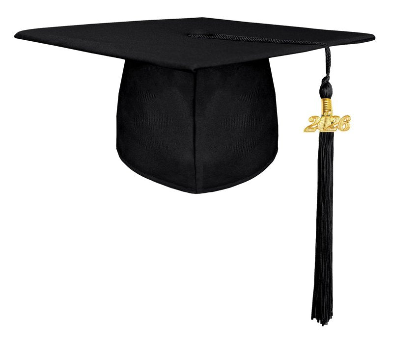 gradois Unisex Adult Matte Graduation Cap with 2026 Tassel Year Charm for High School & Bachelor Master Black