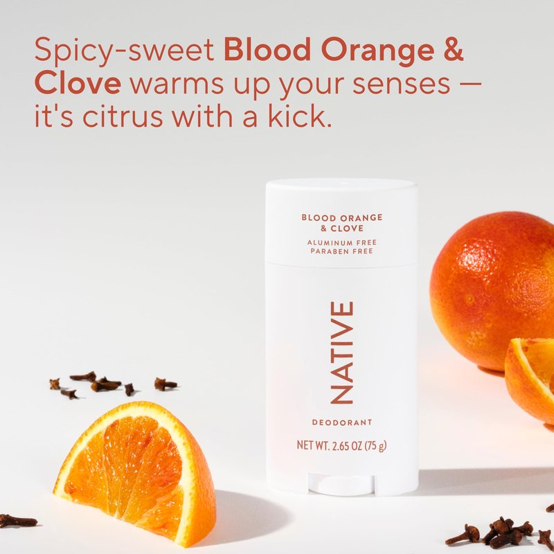 Native Deodorant Contains Naturally Derived Ingredients, 72 Hour Odor Control, Deodorant for Women and Men, Aluminum Free, Blood Orange & Clove 2.65oz