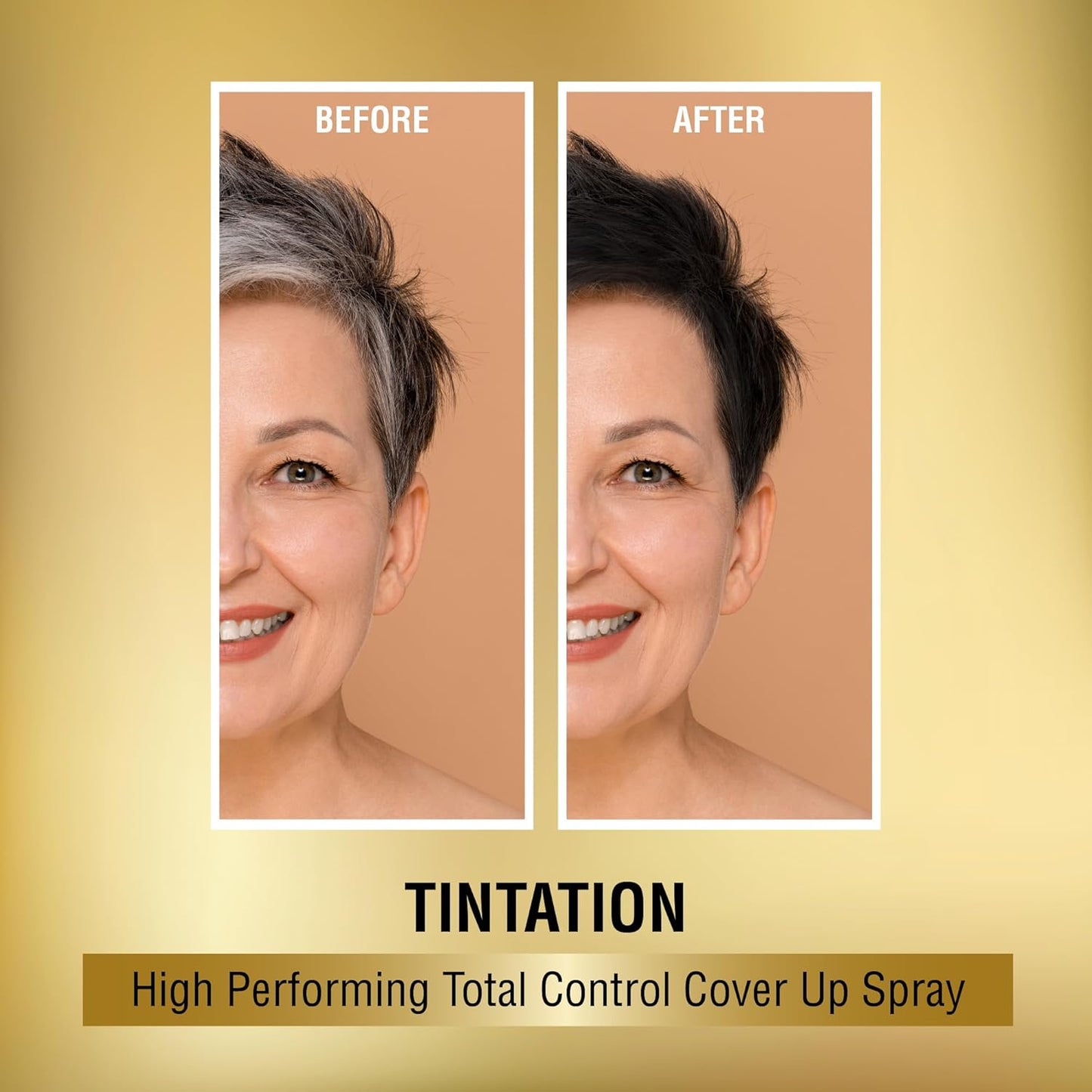 Tintation Temporary Hair Color Spray - Instant Gray Root Cover Up, Water-Resistant, Smudge-Proof | Travel Size (Black)