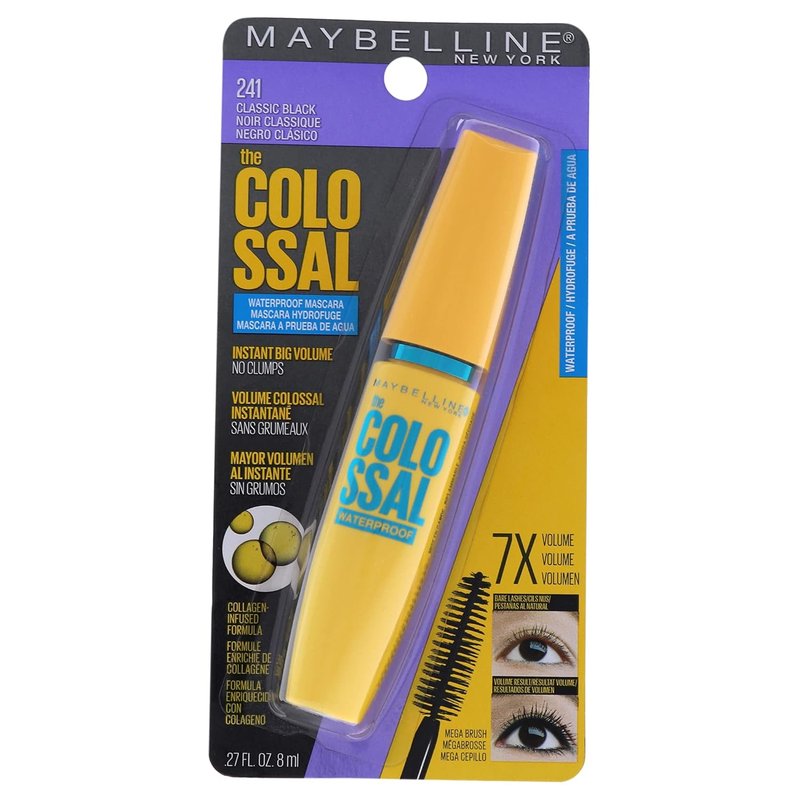 Maybelline Volum' Express Colossal Waterproof Mascara - Volumizing, Clump-Free Formula in Classic Black, 1 Count